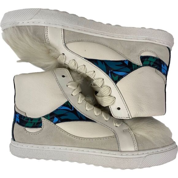 NWT Coach C203 Soft Smooth/Calf Suede Pointy Toe High Top Sneakers - Picture 2 of 13